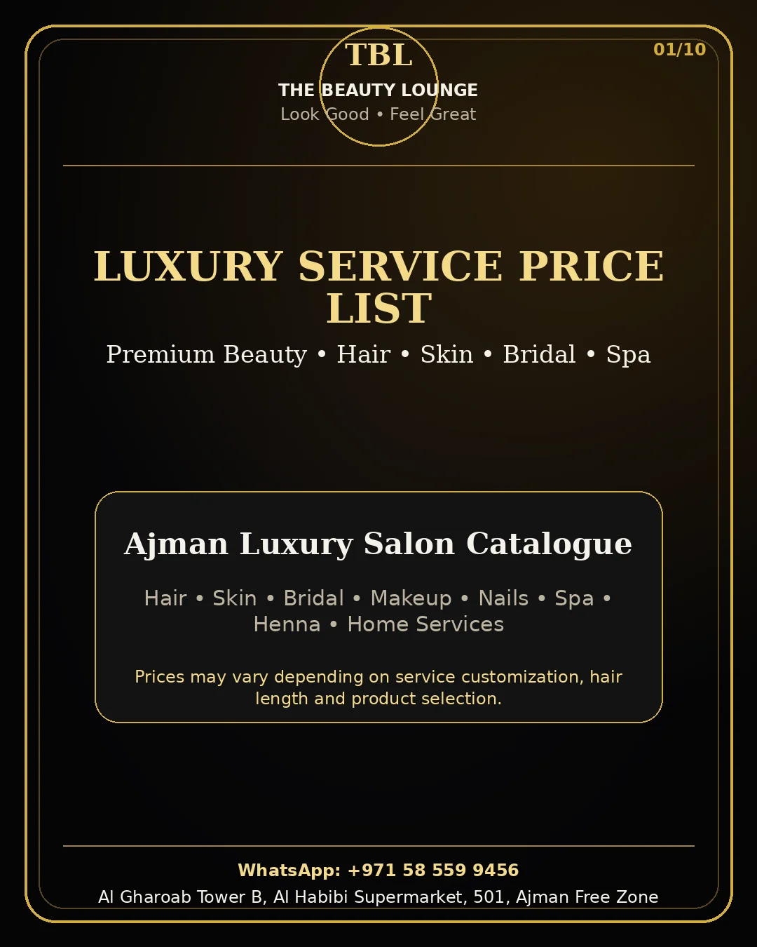 Price Catalogue — Page 1
